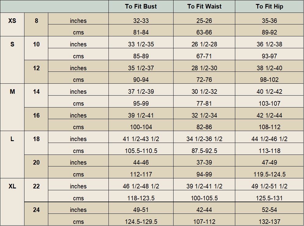 James Meade Size Guide
