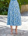 Delphine Patterned Pure Cotton Pull On Skirt