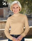 Ladies Cotton Camel Turtle Neck Top