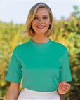 Silky Cotton Emerald Crew Neck Top