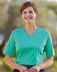 Silky Cotton Emerald V Neck Top 