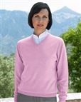 Merino Wool Dusky Pink V Neck Sweater