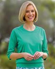 Plain Pure Cotton Emerald Blouson Top