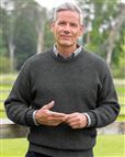 Shetland Charcoal Crew Neck Jumper Mens