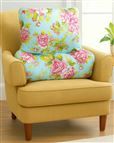 Microfibre Floral Back Support Pillow - Rose Garden