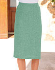 Corsica Apple Green Pure Shetland Wool Straight Skirt