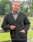 Shetland Charcoal Cardigan  Mens