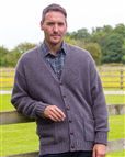 Shetland Cardigan Mens - Elderberry