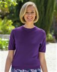 Merino Violet Short Sleeve Crew Ladies Jumper