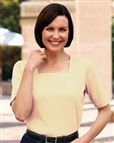 Silky Cotton Buttermilk Square Neck Top