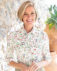 Nadine Floral 3/4 Sleeve Cotton Blouse