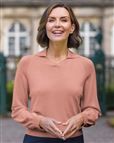 Ladies Merino Wool Collared V Neck Jumper Mallow