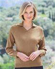 Merino Collared V Neck Jumper Toffee
