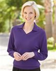 Merino Collared V Neck Jumper Violet