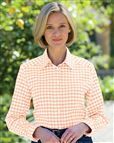 Ladies Belinda Checked Pure Cotton Apricot Blouse 