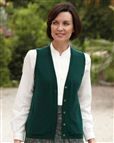 Ladies Merino Wool Waistcoat Tartan Green