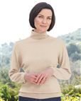 Ladies Merino Wool Camel Roll Neck Sweater
