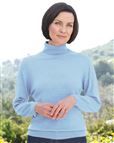 Merino Wool Roll Neck Pale Blue Sweater 