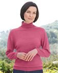 Merino Wool Roll Neck Rose Sweater 