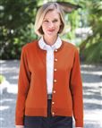 Ladies Merino Wool Short Cardigan Cinnamon 