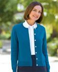 Ladies Merino Wool Short Cardigan Peacock
