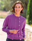 Ladies Merino Wool Short Cardigan Viola
