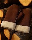 Sheepskin Mitts - Brown