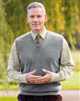 Lambswool Slipover  Mens - Grey Mix