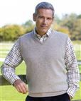 Lambswool Slipover  Mens - Pebble