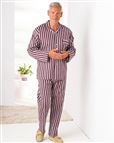 Pure Cotton Pyjamas - Burgundy Stripe
