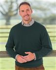 Merino Crew Neck Sweater  Mens - Tartan Green