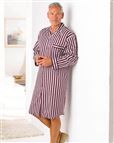 Pure Cotton Nightshirts - Burgundy Stripe