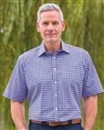 Mens Cotton Short Sleeve Casual Check Shirt