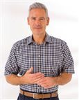 Mens Cotton Short Sleeve Casual Check Shirt