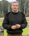 Charcoal Fishermans Rib Sweater Mens