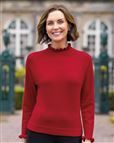 Ladies Merino Red Ruffle Jumper