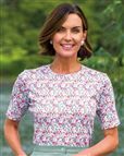 Penny Floral Short Sleeve Cotton Top