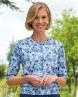 Leona Floral Cotton 3/4 Sleeve Blouson Top