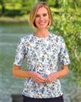 Sonia Patterned Short Sleeve Cotton Top