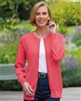Pointelle Ladies Watermelon Cotton Cardigan
