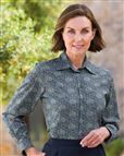 Lauren Patterned Long Sleeve Cotton Blouse