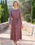 Trinity Silky Cotton Long Sleeve Patterned Dress