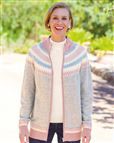 Noelle Lambswool Nordic Zip Up Cardigan