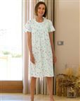 Slenderella Floral Short Sleeve Cotton Nightdress Zoe
