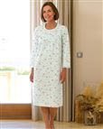 Slenderella Floral Long Sleeve Cotton Nightdress Zoe