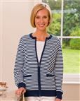 Rochelle Striped Zipped Ladies Cardigan