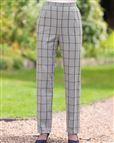 Rhodes Pull On Wool Blend Checked Trousers