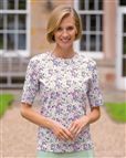 Leah Floral Short Sleeve Cotton Top