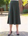 Folkestone Checked Bias Wool Blend Lined Skirt