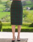 Folkestone Checked Straight Wool Blend Lined Skirt